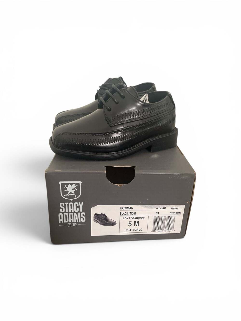 Stacy Adams Bowman‎ Boys Black Dress Shoes Size 5M